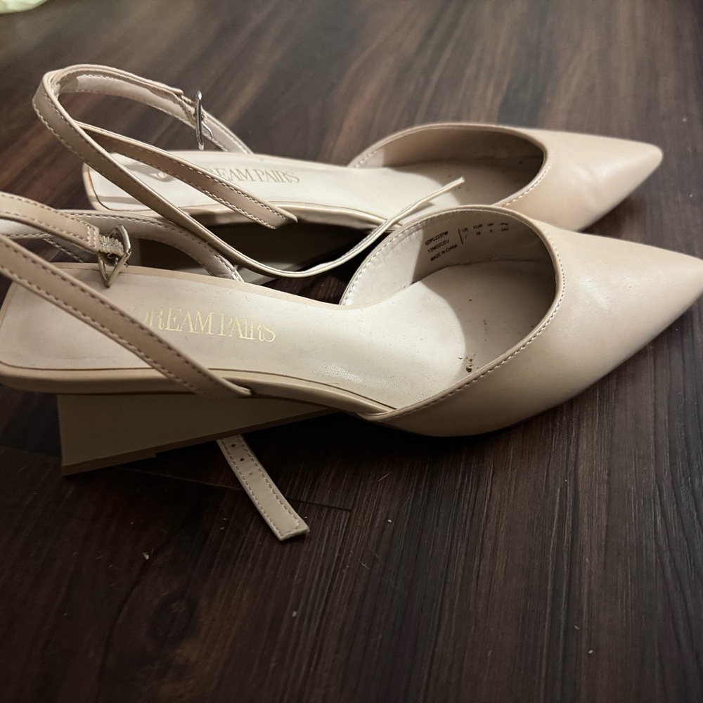 Women's Cream elegant Slingback Heels